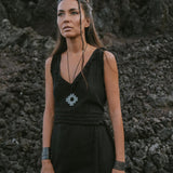 Black Casual Dream Wrap Dress Open Back High Slit Dress - AYA Sacred Wear