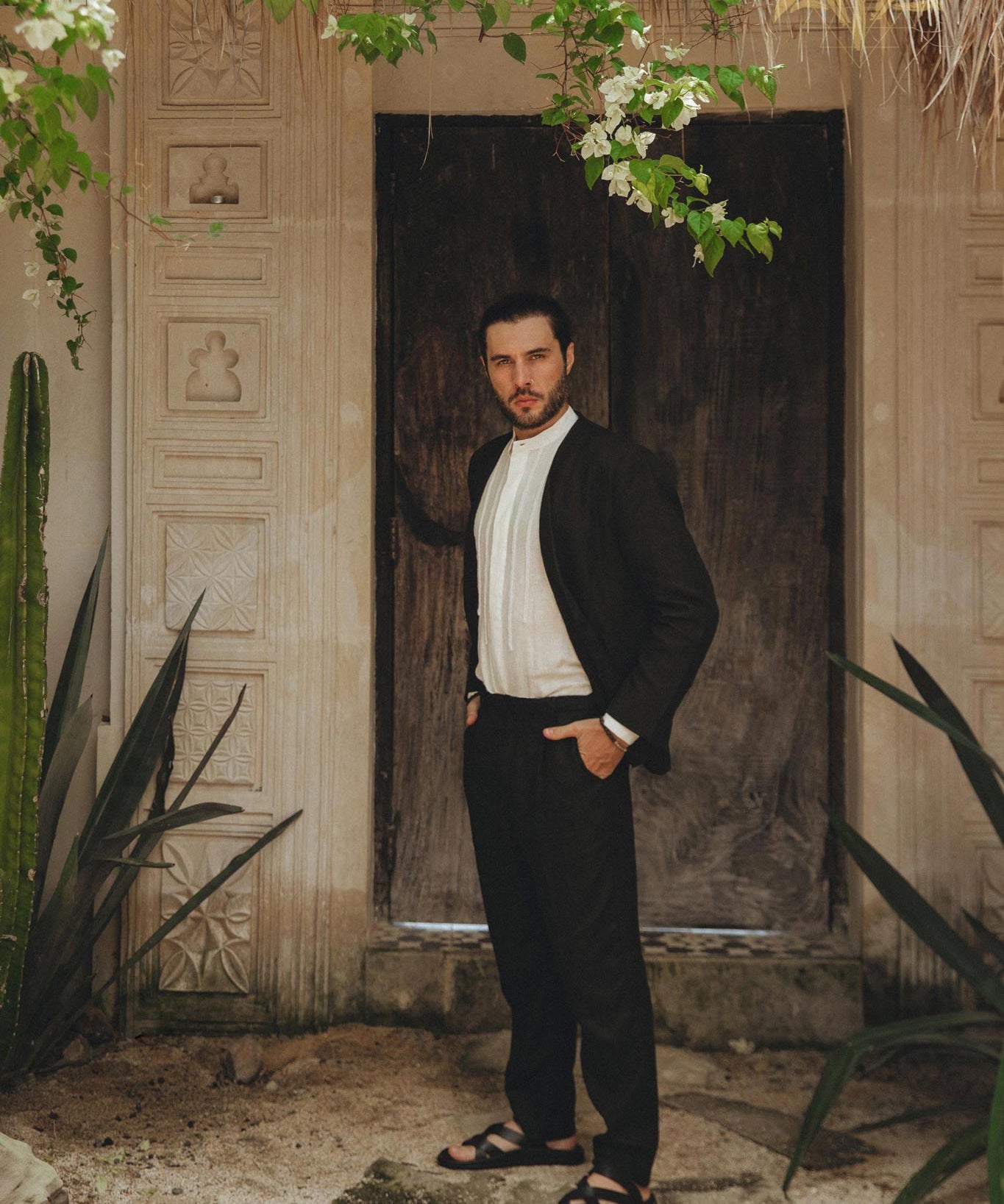 Black Classic Linen Pants for Men - AYA Sacred Wear