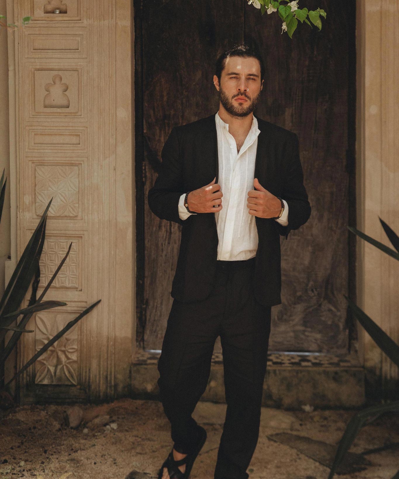 Black Classic Linen Pants for Men - AYA Sacred Wear