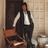 Black Classic Linen Trousers for Men - AYA Sacred Wear