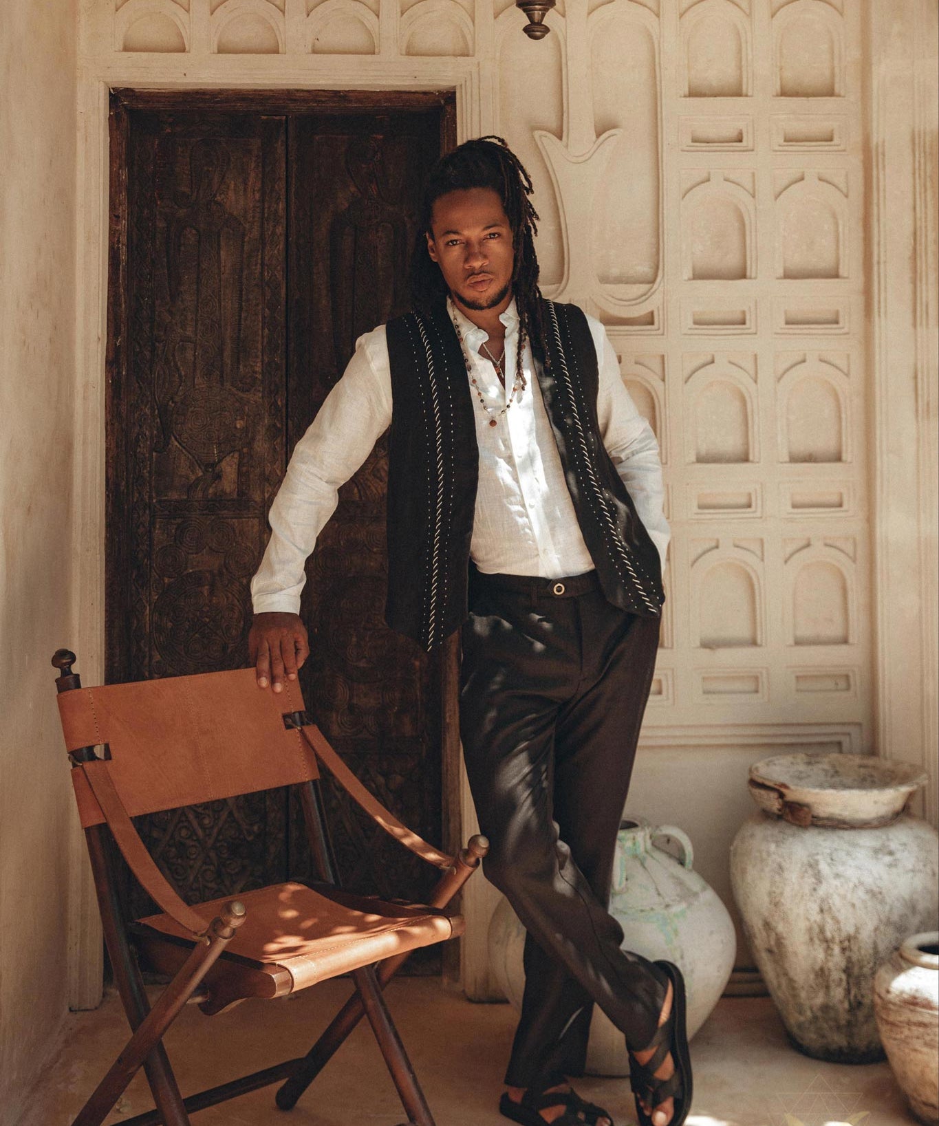 Black Classic Linen Trousers for Men - AYA Sacred Wear