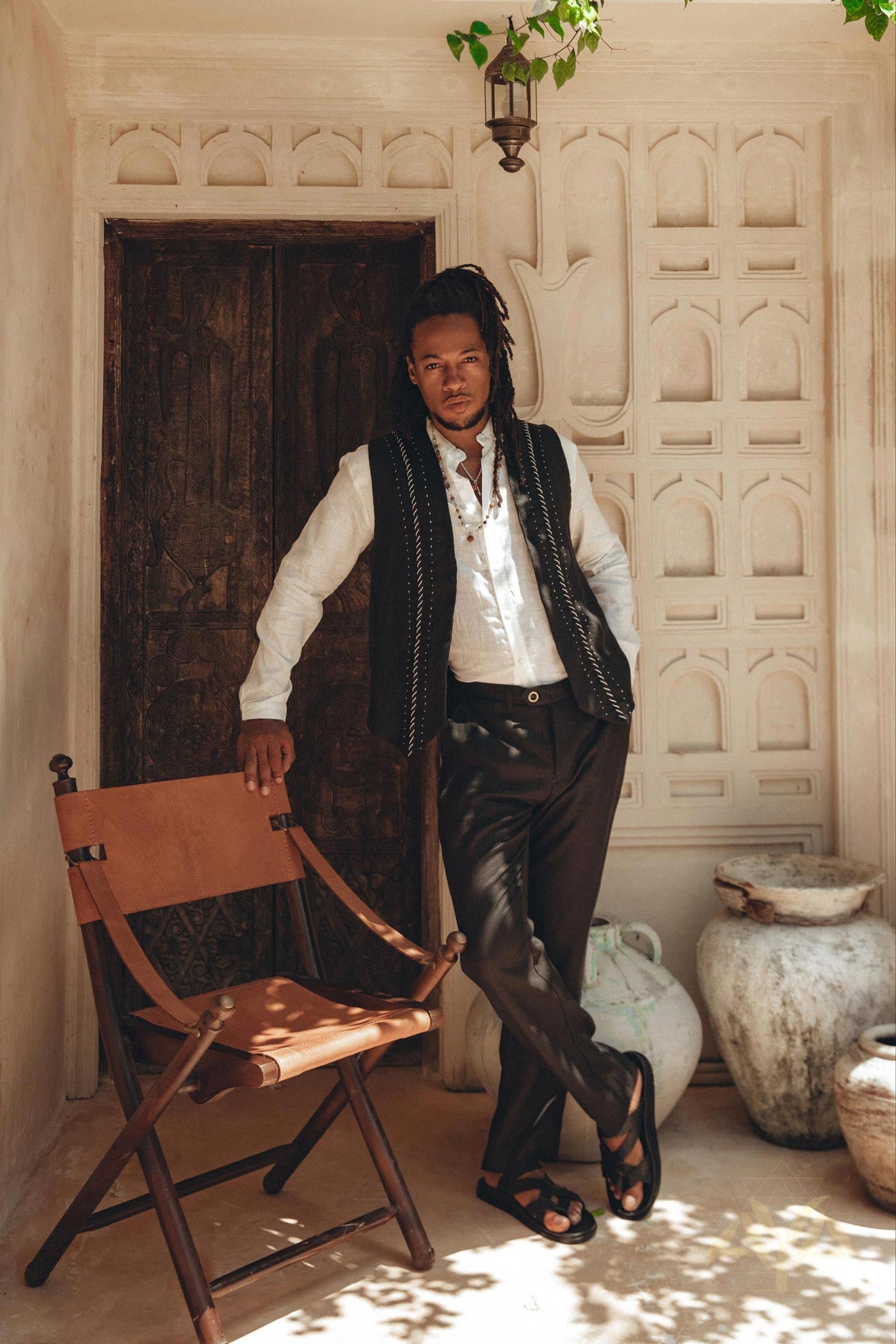 Black Classic Linen Trousers for Men - AYA Sacred Wear
