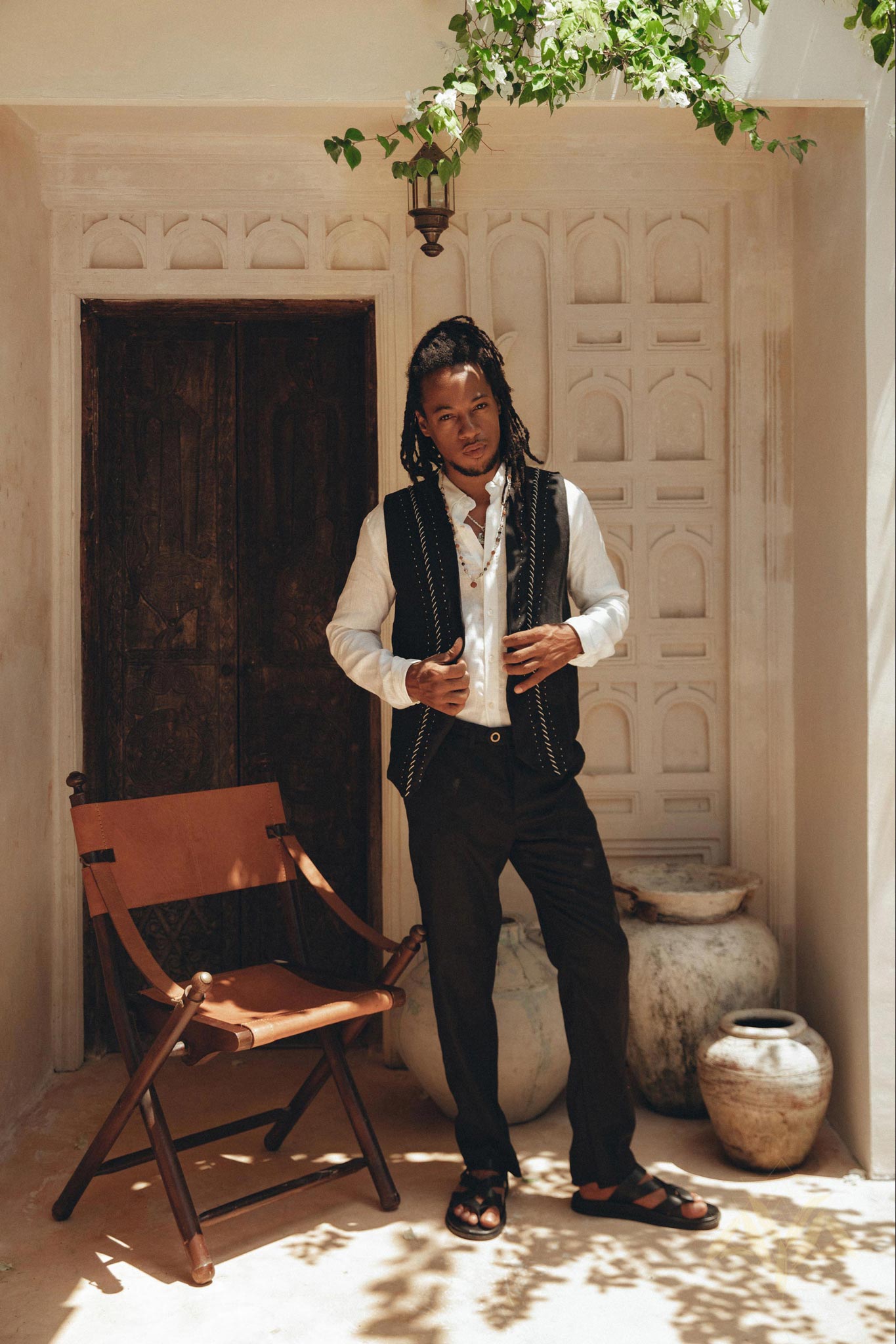 Black Classic Linen Trousers for Men - AYA Sacred Wear