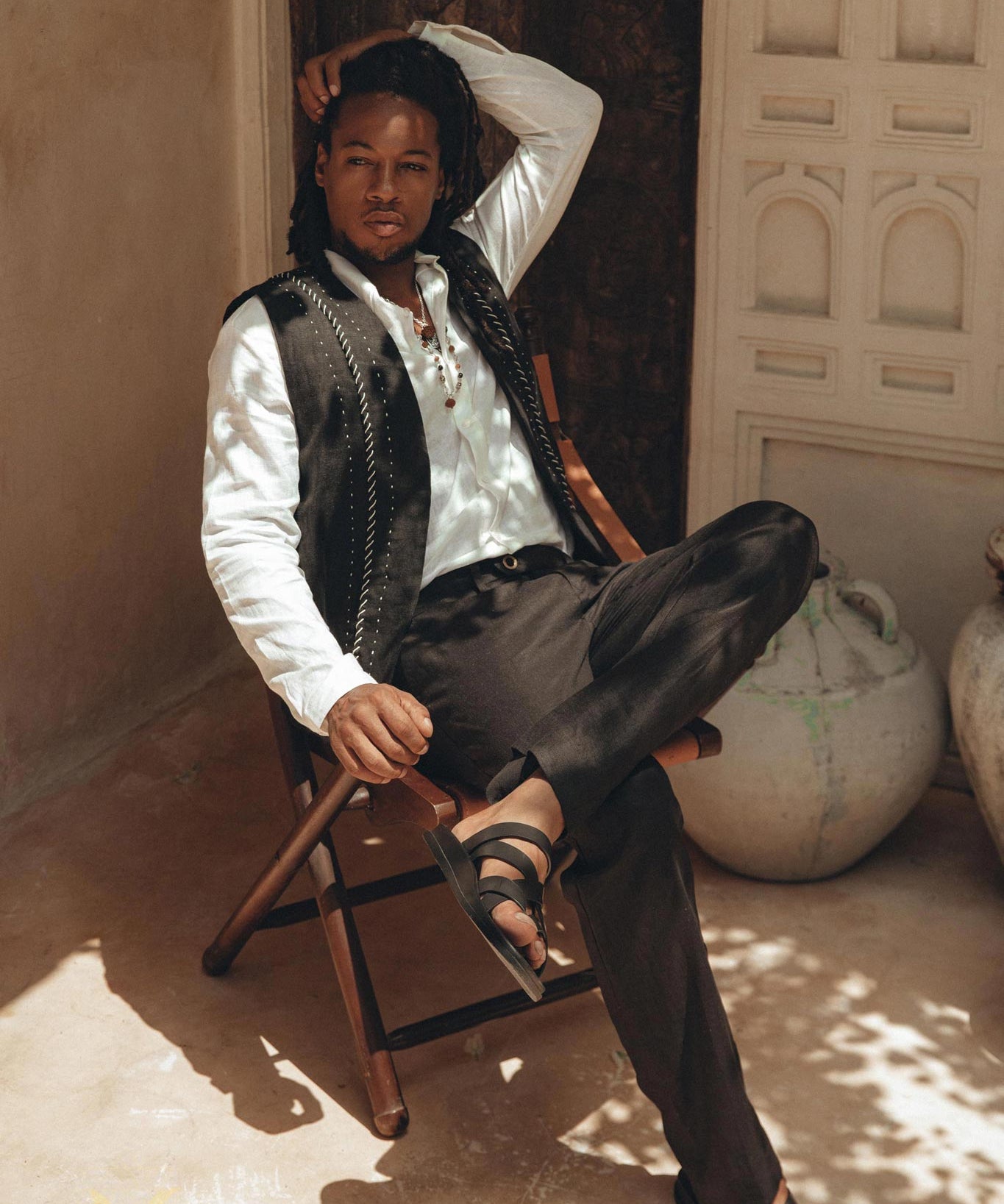 Black Classic Linen Trousers for Men - AYA Sacred Wear