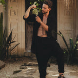 Black Colour Handwoven Cotton Pants for Men - AYA Sacred Wear