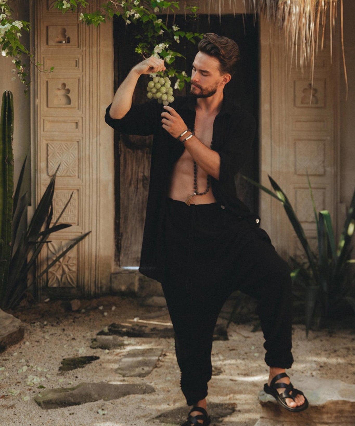 Black Colour Handwoven Cotton Pants for Men - AYA Sacred Wear