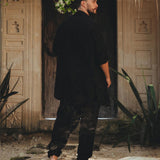 Black Colour Handwoven Cotton Pants for Men - AYA Sacred Wear