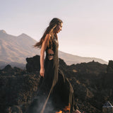 Black Evening Boho Bohemian Maxi Dress - AYA Sacred Wear