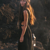Black Evening Boho Bohemian Maxi Dress - AYA Sacred Wear