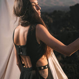 Black Evening Boho Bohemian Maxi Dress - AYA Sacred Wear