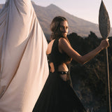 Black Evening Boho Bohemian Maxi Dress - AYA Sacred Wear