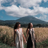 Black Cotton Long Maxi Dress • Open Back Goddess Dress - AYA Sacred Wear