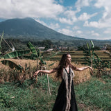 Black Cotton Long Maxi Dress • Open Back Goddess Dress - AYA Sacred Wear
