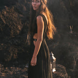 Black Evening Boho Bohemian Maxi Dress - AYA Sacred Wear