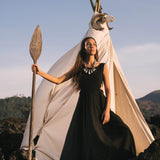 Black Evening Boho Bohemian Maxi Dress - AYA Sacred Wear