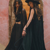 Black Freyja Dress • Open Sides Maxi Party Dress • Bridesmaid Ring Dress - AYA Sacred Wear