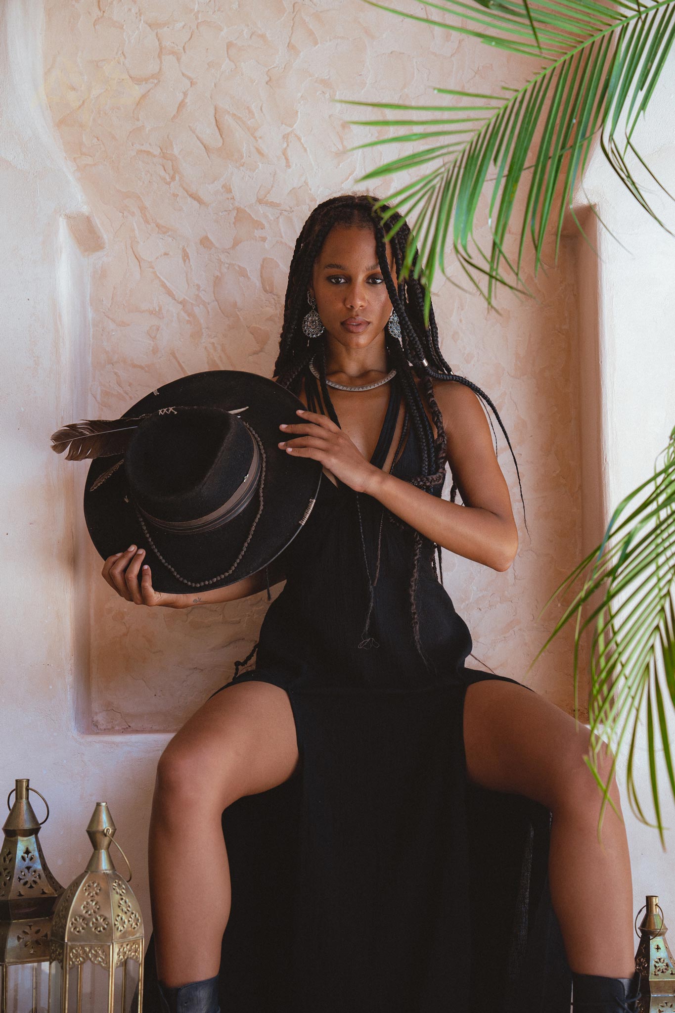 Black Goddess Dress • Organic Gothic Stylish Dress • Empire Waist Dress - AYA Sacred Wear
