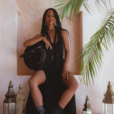 Black Goddess Dress • Organic Gothic Stylish Dress • Empire Waist Dress - AYA Sacred Wear