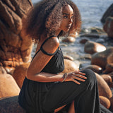 Black Greek Goddess Prom Boho Evening Dress - AYA Sacred Wear