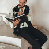 Black Hand Embroidered Vest for Men - AYA Sacred Wear