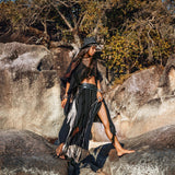 Black Hand Loomed Raw Cotton Top Bohemian Tribal Clothing - AYA Sacred Wear