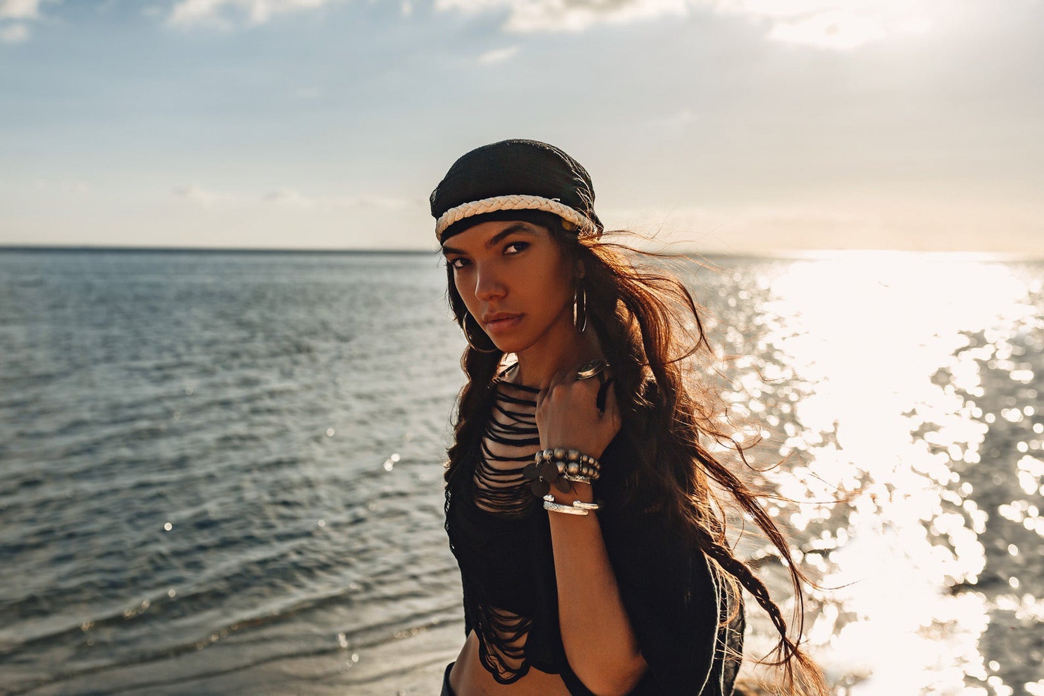 Black Hand Loomed Raw Cotton Top Bohemian Tribal Clothing - AYA Sacred Wear