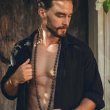 Black Handwoven Cotton Oversized Shirt for Men - AYA Sacred Wear