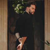 Black Handwoven Cotton Oversized Shirt for Men - AYA Sacred Wear
