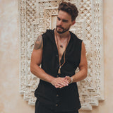 Black Handwoven Cotton Shorts for Men - AYA Sacred Wear