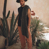 Black Handwoven Cotton Sleeveless Hoody for Men - AYA Sacred Wear