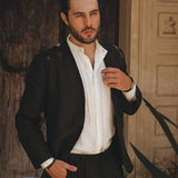 Black Linen Blazer Jacket for Men - AYA Sacred Wear