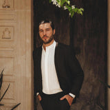 Black Linen Blazer Jacket for Men - AYA Sacred Wear