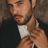Black Linen Blazer Jacket for Men - AYA Sacred Wear