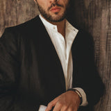 Black Linen Blazer Jacket for Men - AYA Sacred Wear