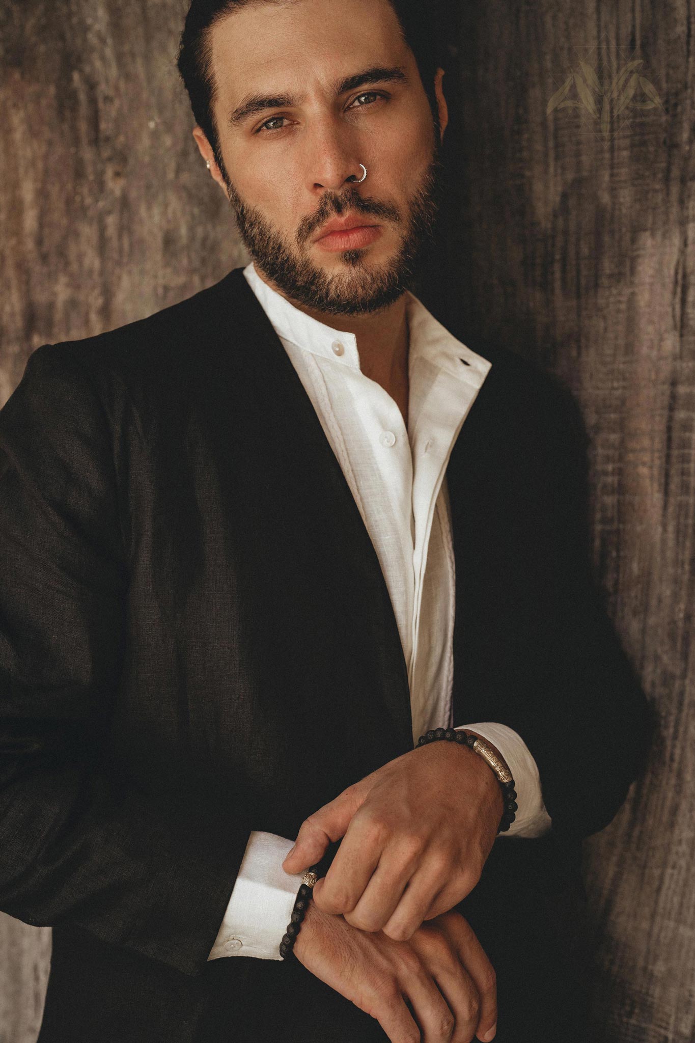 Black Linen Blazer Jacket for Men - AYA Sacred Wear