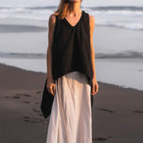Black Linen Boho Top for Women • Viking Tunic - AYA Sacred Wear