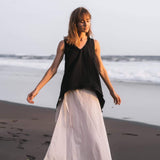 Black Linen Boho Top for Women • Viking Tunic - AYA Sacred Wear