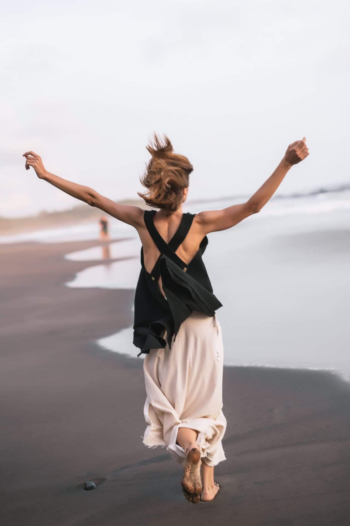 Black Linen Boho Top for Women • Viking Tunic - AYA Sacred Wear