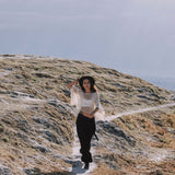 Black Linen Pants Boho Yoga Pants - AYA Sacred Wear