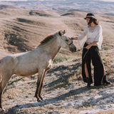 Black Linen Pants Boho Yoga Pants - AYA Sacred Wear