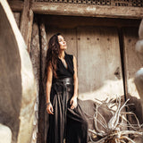 Black Linen Pants Boho Yoga Pants - AYA Sacred Wear