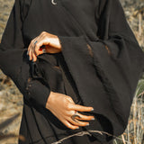 Black Organic Top Women • Wide Sleeve Wrap Top Kimono Blouse - AYA Sacred Wear