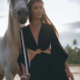 Black Organic Wedding Boho Dress for Women • Goddess Dress - AYA Sacred Wear