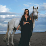 Black Organic Wedding Boho Dress for Women • Goddess Dress - AYA Sacred Wear