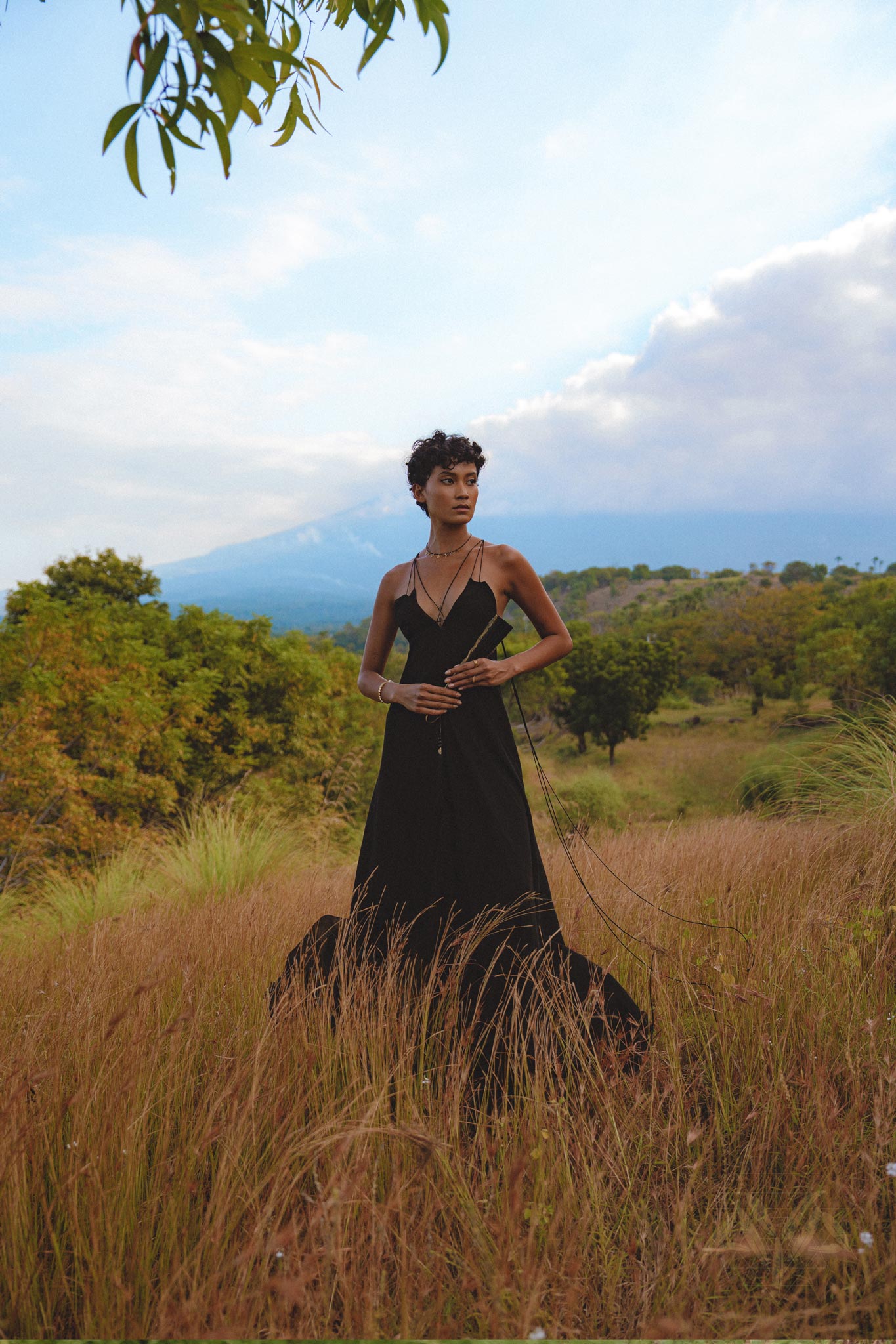 Black Padma Dress • Cocktail Summer Dress • Minimalist Elegant Open Back Dress - AYA Sacred Wear