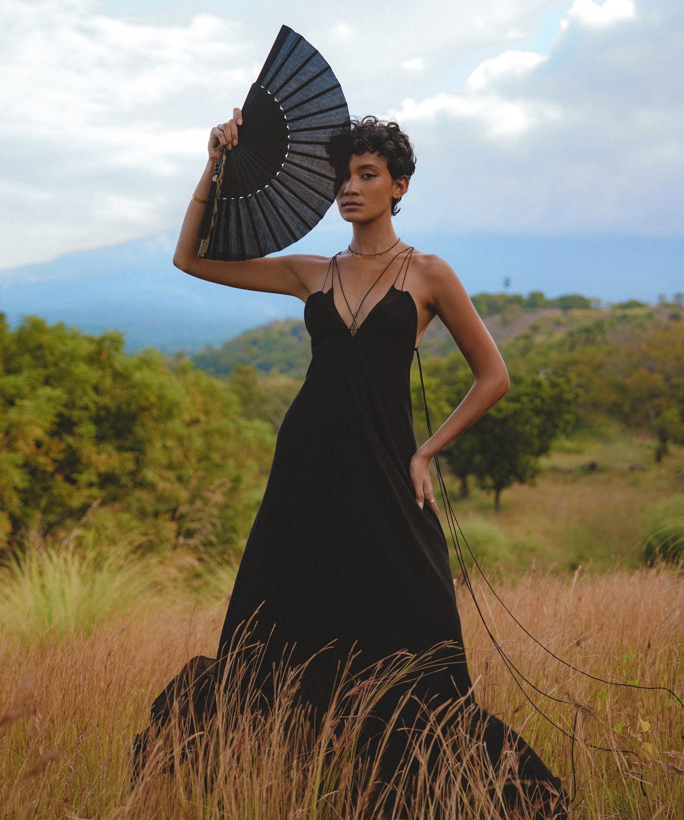 Black Padma Dress • Cocktail Summer Dress • Minimalist Elegant Open Back Dress - AYA Sacred Wear