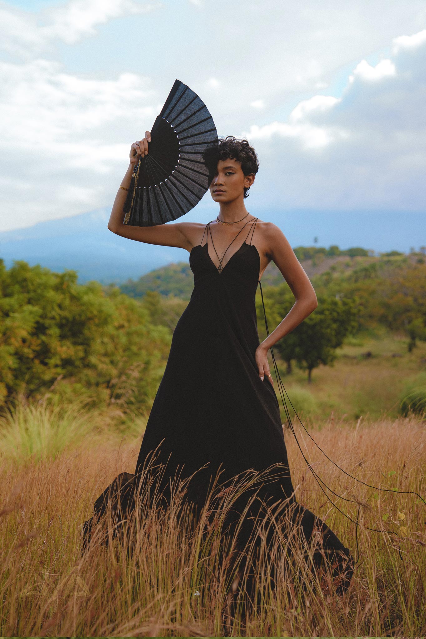 Black Padma Dress • Cocktail Summer Dress • Minimalist Elegant Open Back Dress - AYA Sacred Wear