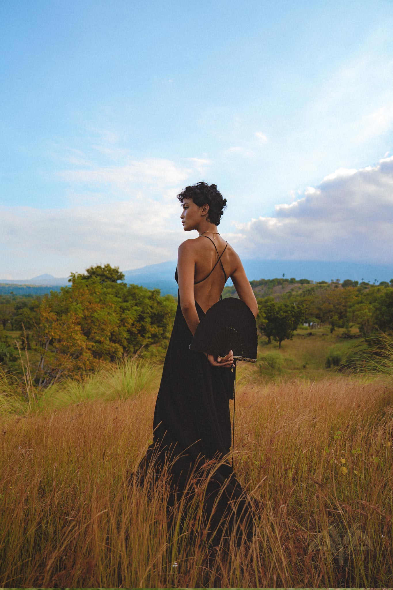 Black Padma Dress • Cocktail Summer Dress • Minimalist Elegant Open Back Dress - AYA Sacred Wear