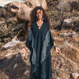 Black Poncho • Bohemian Poncho • Plus Size Clothing - AYA Sacred Wear
