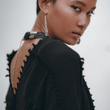 Black Poncho Robe • Boho Cape for Women • Bohemian Kimono Overcoat - AYA Sacred Wear